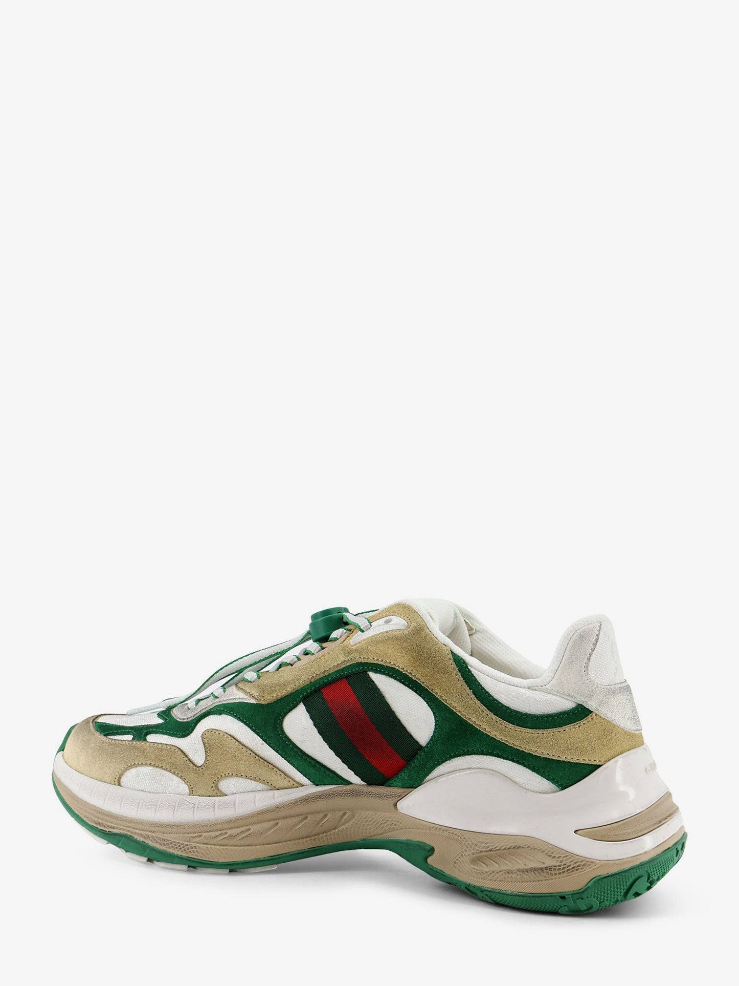 Gucci Men Suede Sneakers With Side Web Detail GUCCI