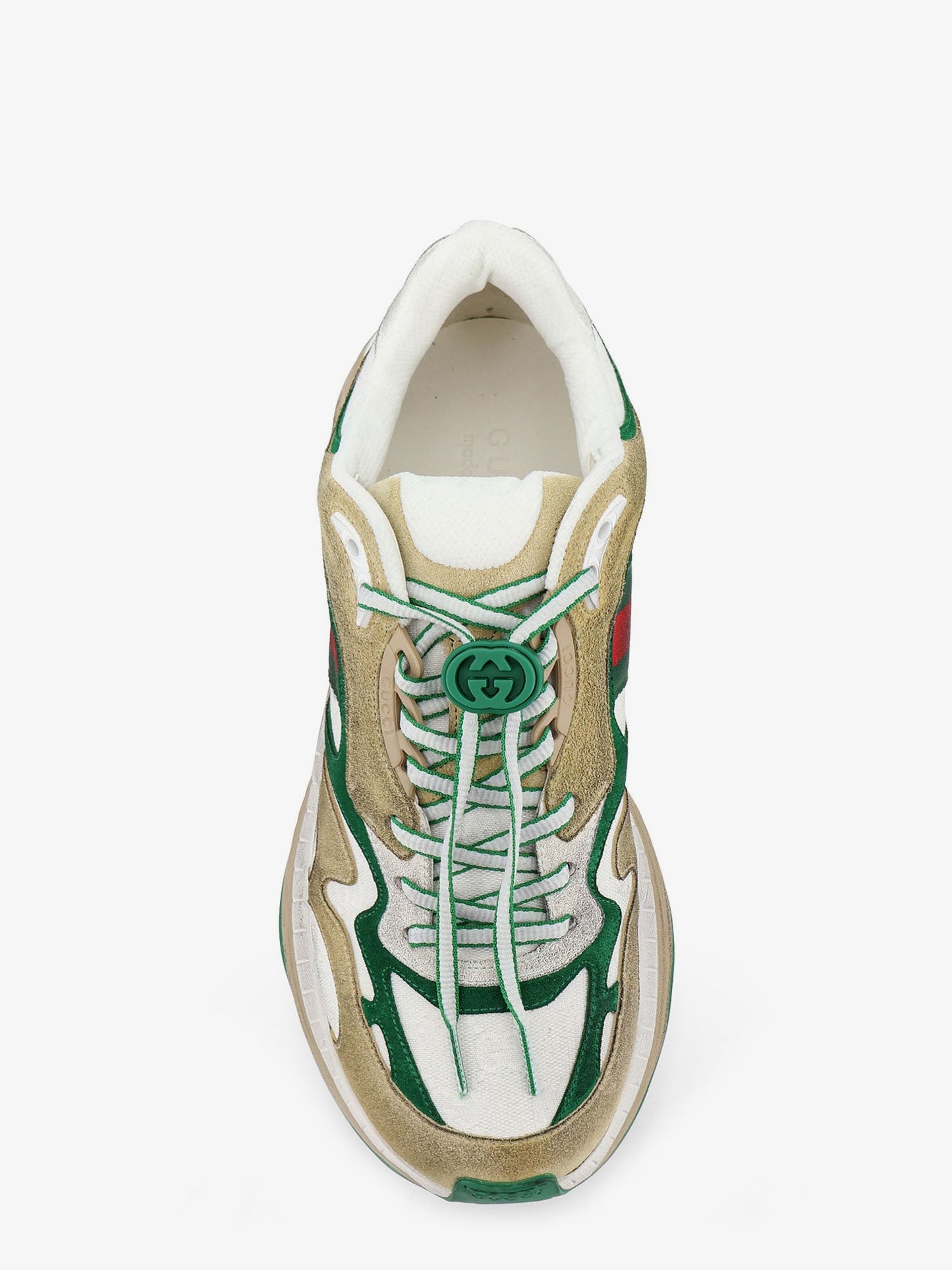 Gucci Men Suede Sneakers With Side Web Detail GUCCI