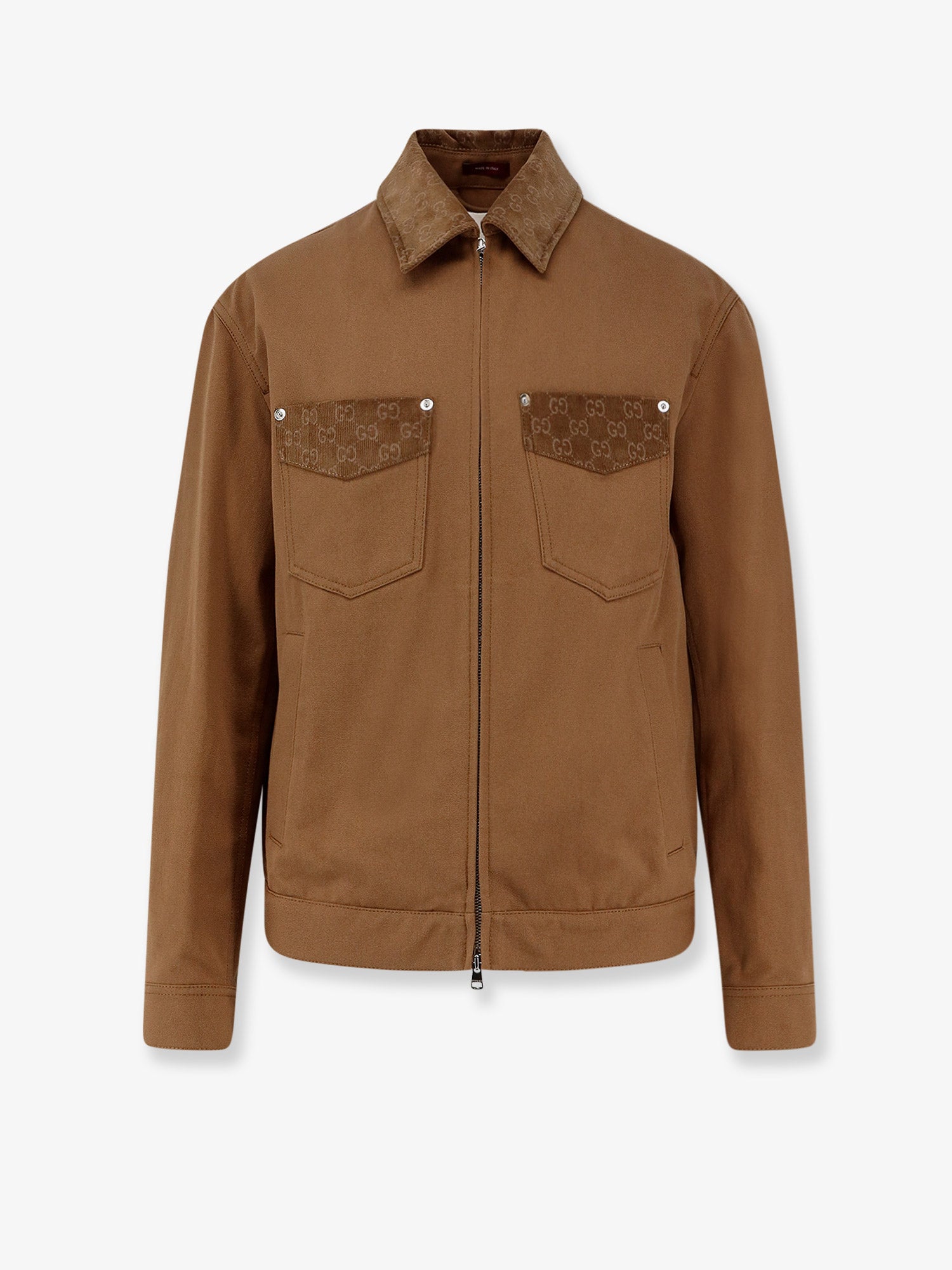 Gucci Men Canvas Jacket With Gg Details GUCCI