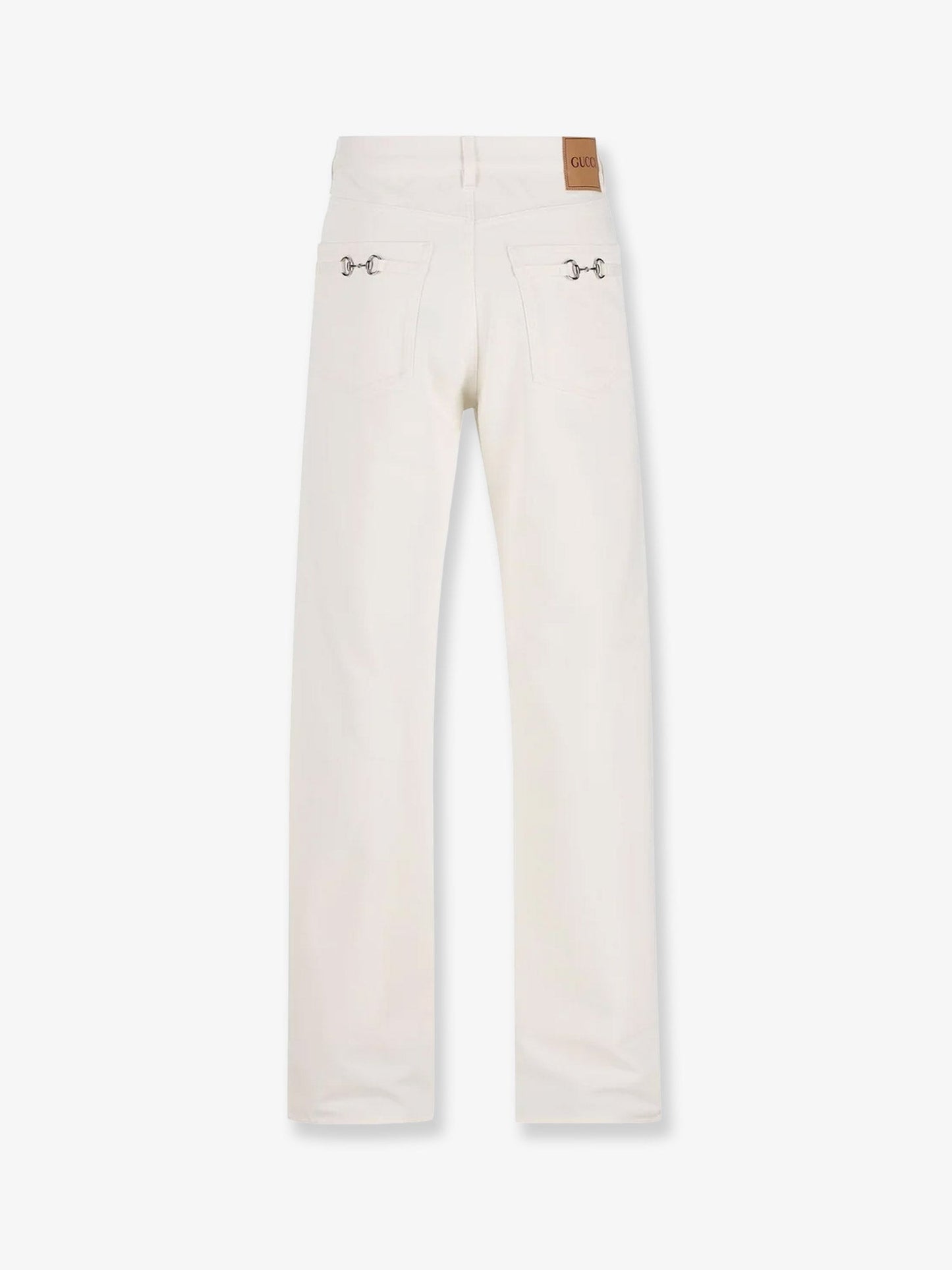 Gucci Men Denim Trousers With Metal Horsebit Detail On The Back GUCCI