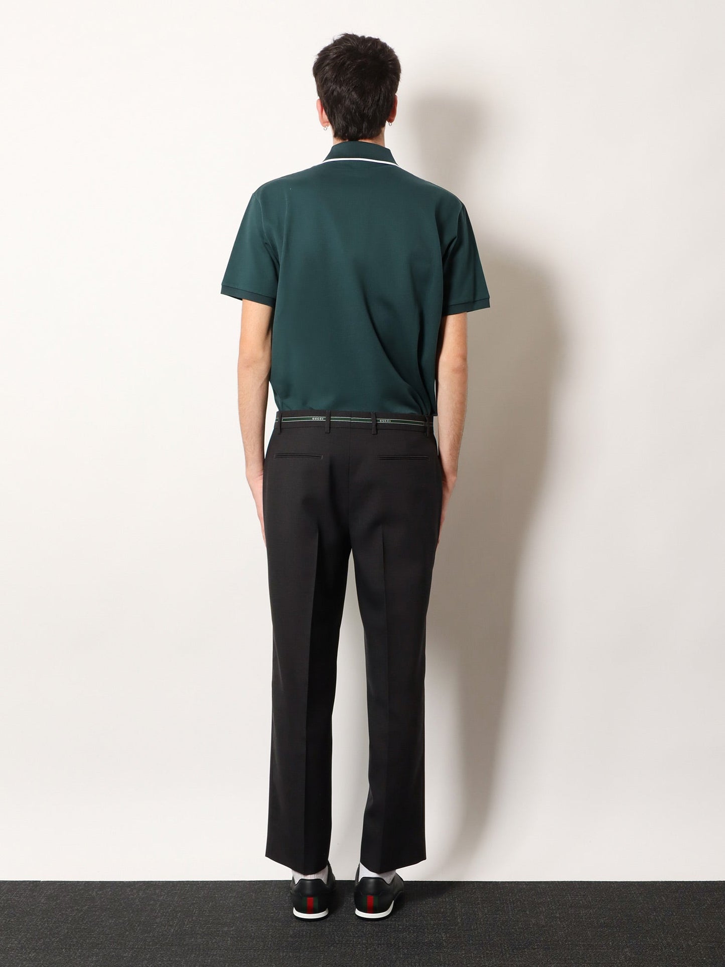 Gucci Men Wool Trousers With Gucci Detail GUCCI