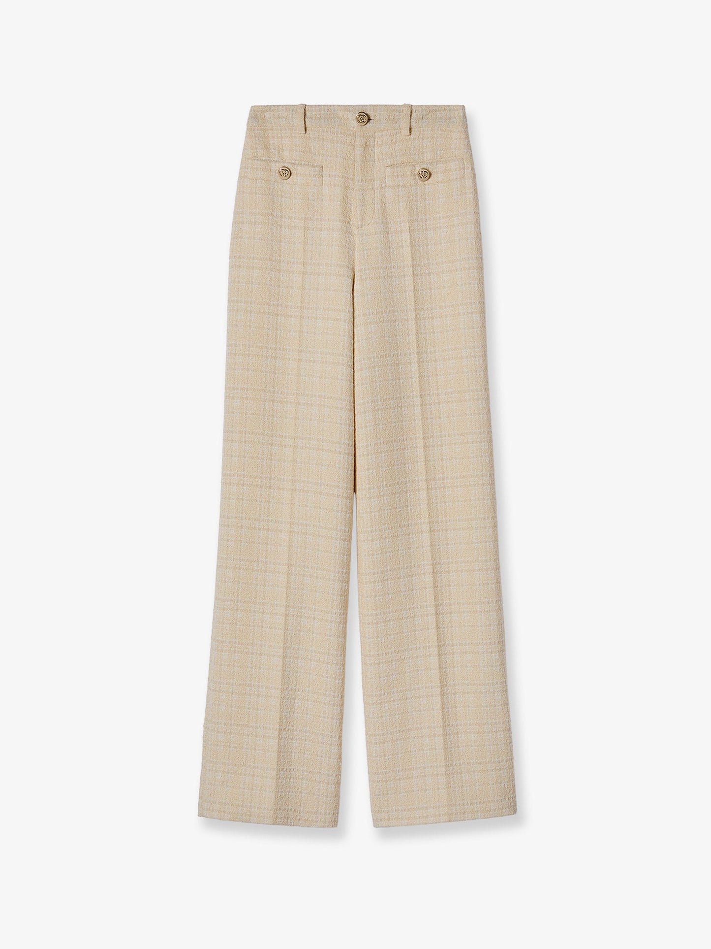 Gucci Women Cotton Blend Trousers With Checked Pattern GUCCI