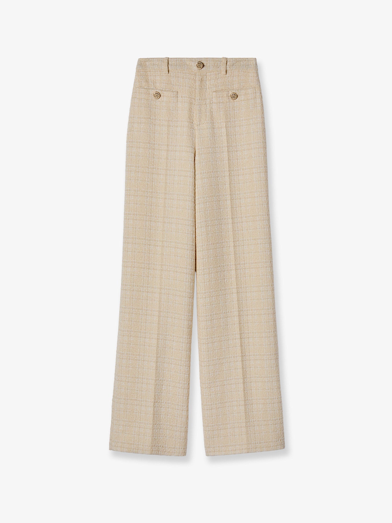 Gucci Women Cotton Blend Trousers With Checked Pattern GUCCI