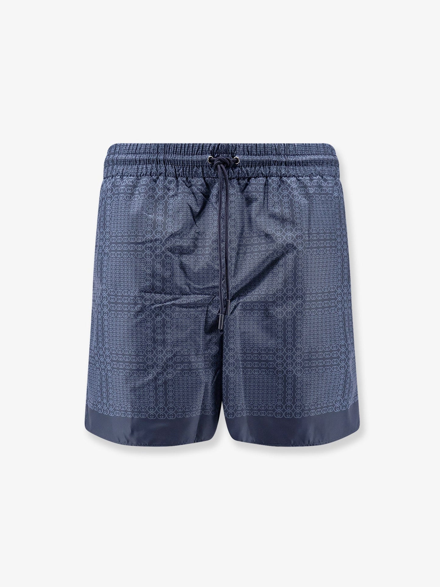 Gucci Men Nylon Swim Trunks With All-Over Gucci Incrocio Print GUCCI