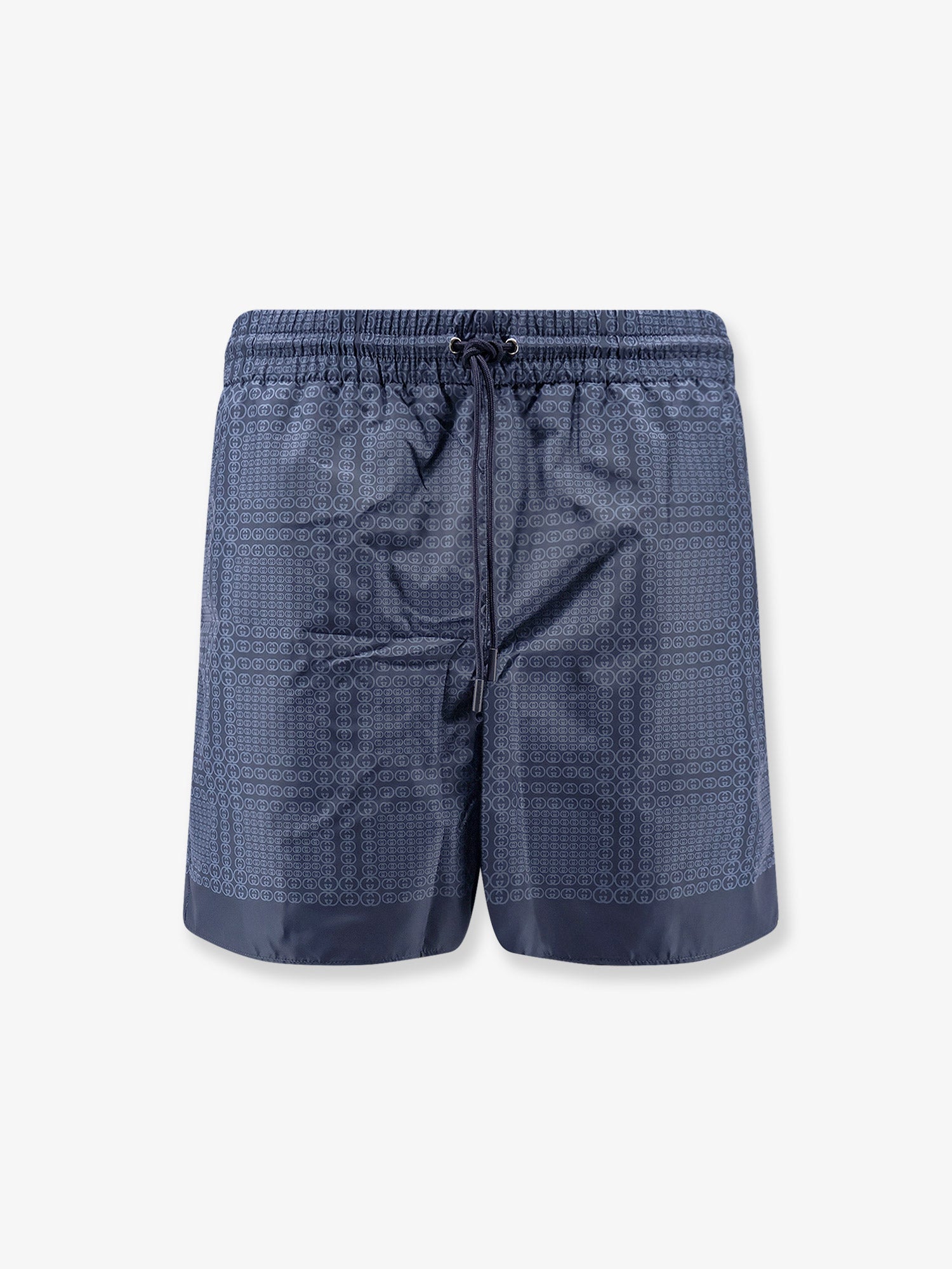 Gucci Men Nylon Swim Trunks With All-Over Gucci Incrocio Print GUCCI
