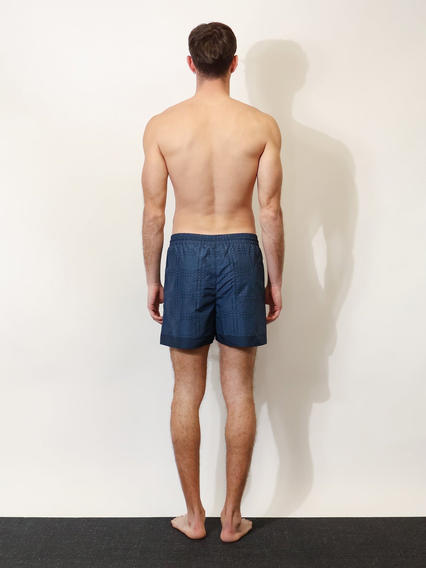 Gucci Men Nylon Swim Trunks With All-Over Gucci Incrocio Print GUCCI