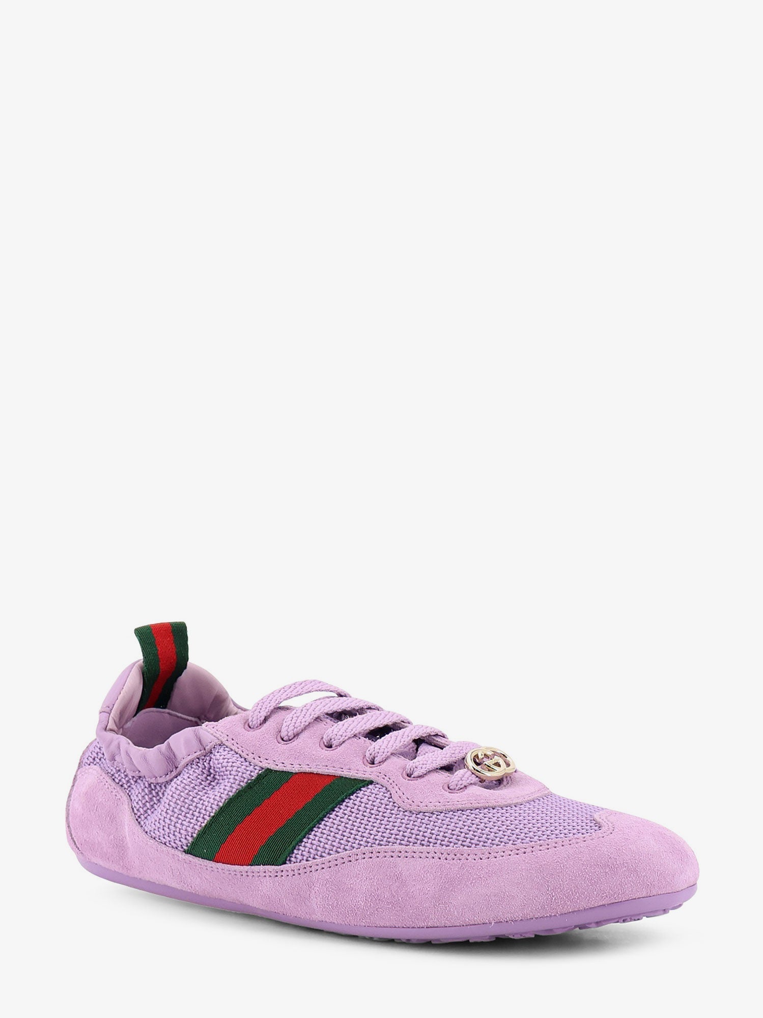 Gucci Women Gucci Shift Mesh And Suede Sneakers GUCCI