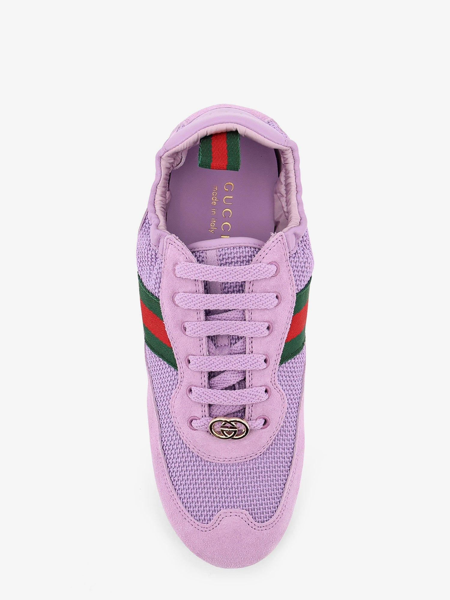 Gucci Women Gucci Shift Mesh And Suede Sneakers GUCCI