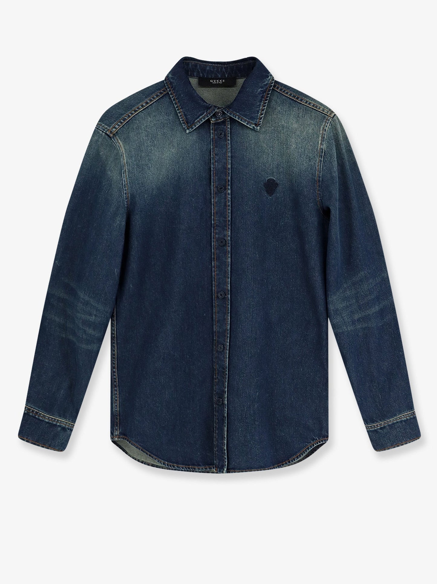 Gucci Men Certified Washed Cotton Denim Shirt GUCCI