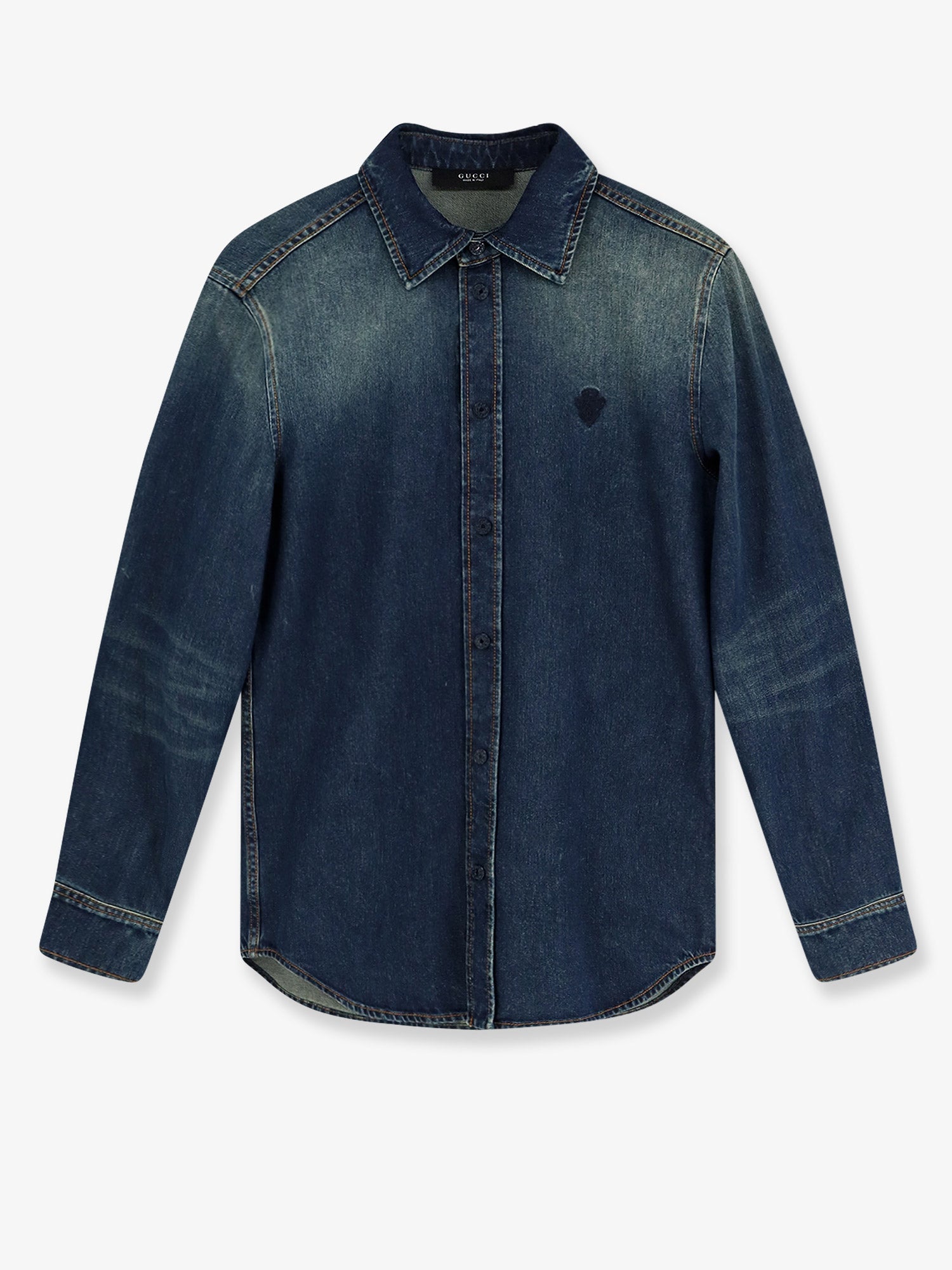 Gucci Men Certified Washed Cotton Denim Shirt GUCCI
