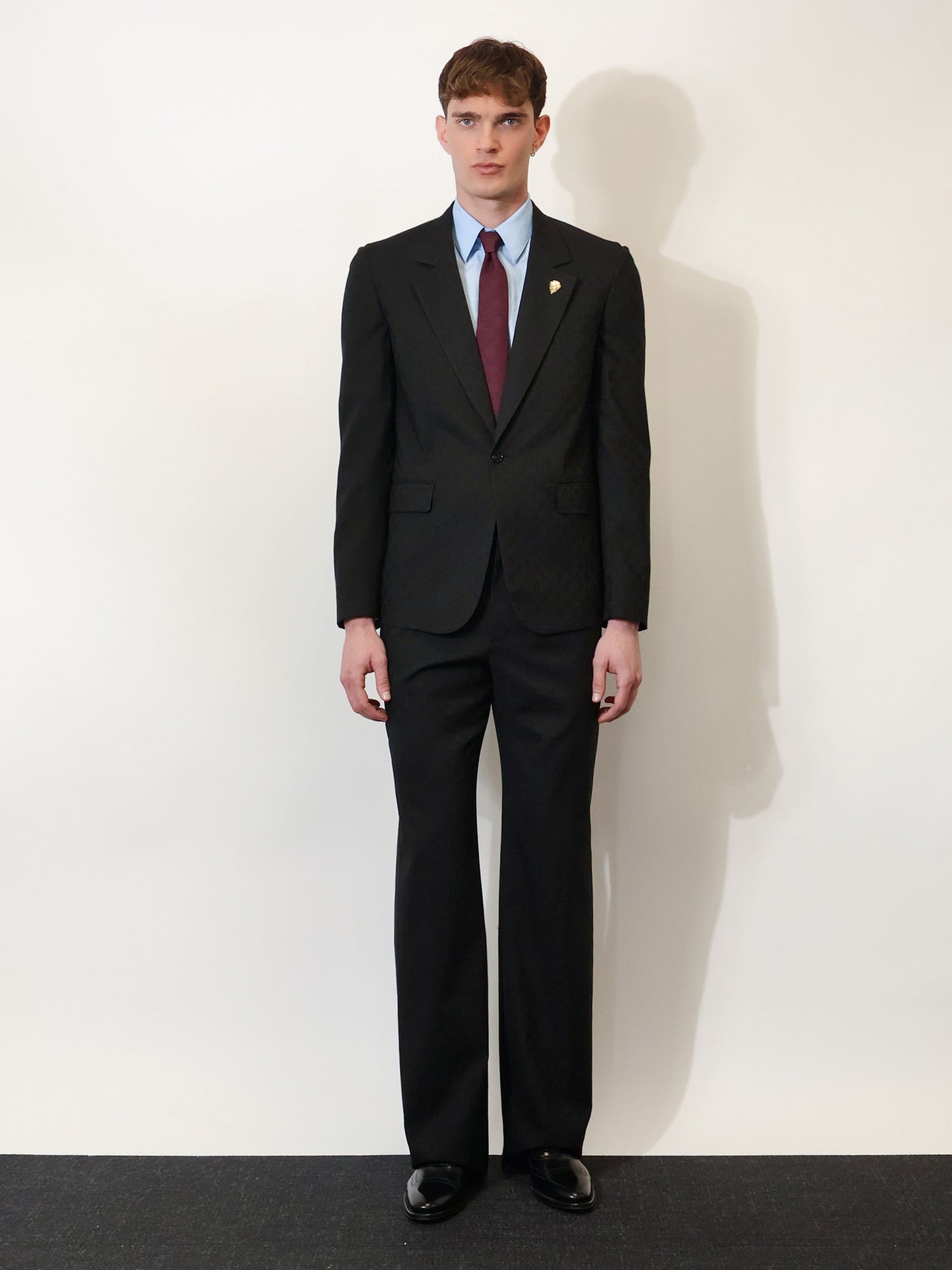 Gucci Men Gg Wool Blend Trousers GUCCI