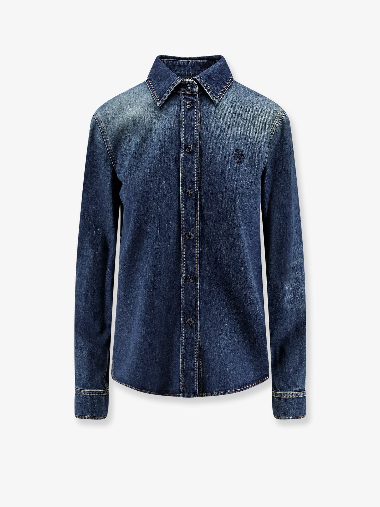 Gucci Women Denim Shirt With Embroidery GUCCI