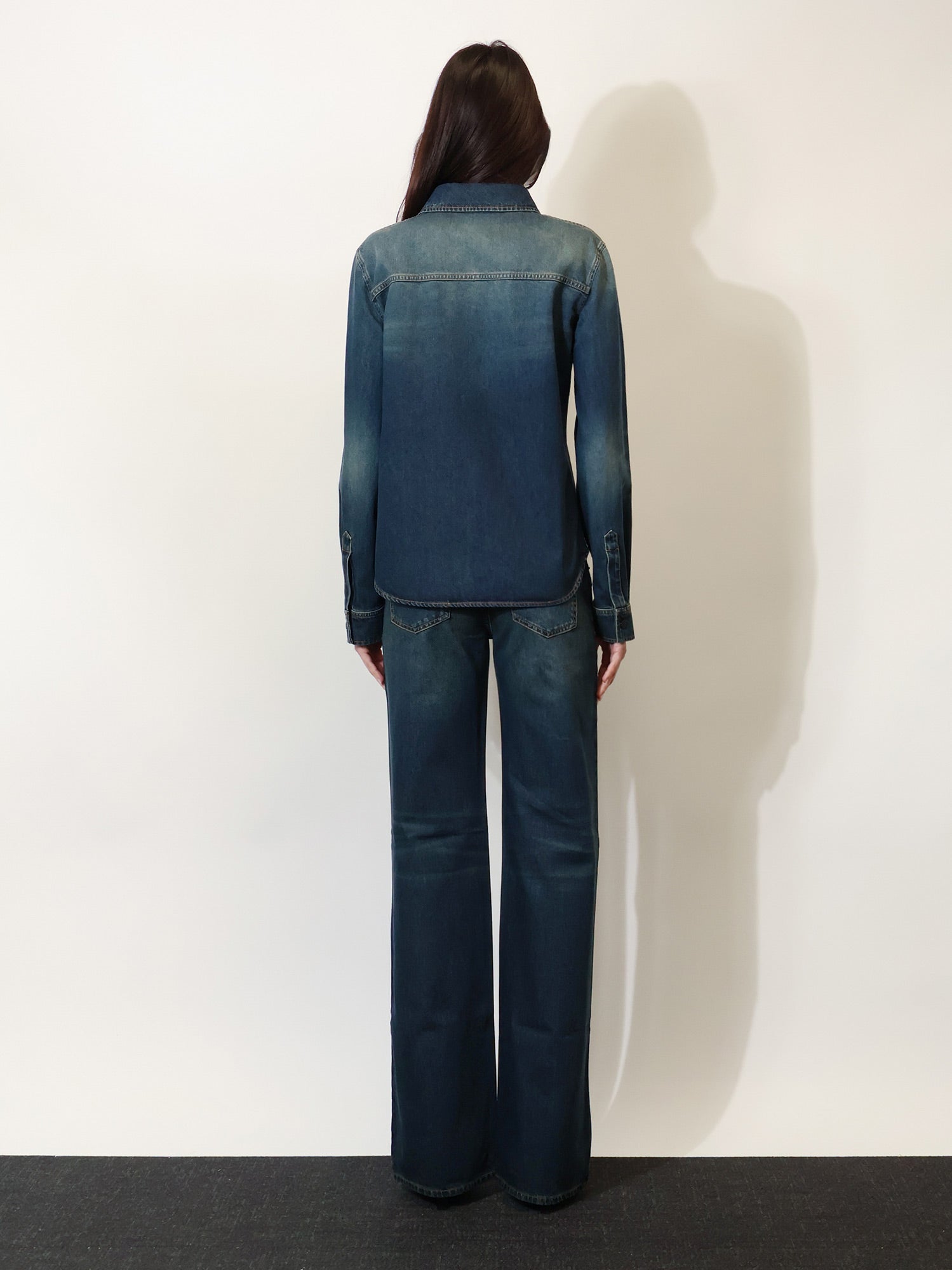 Gucci Women Denim Shirt With Embroidery GUCCI