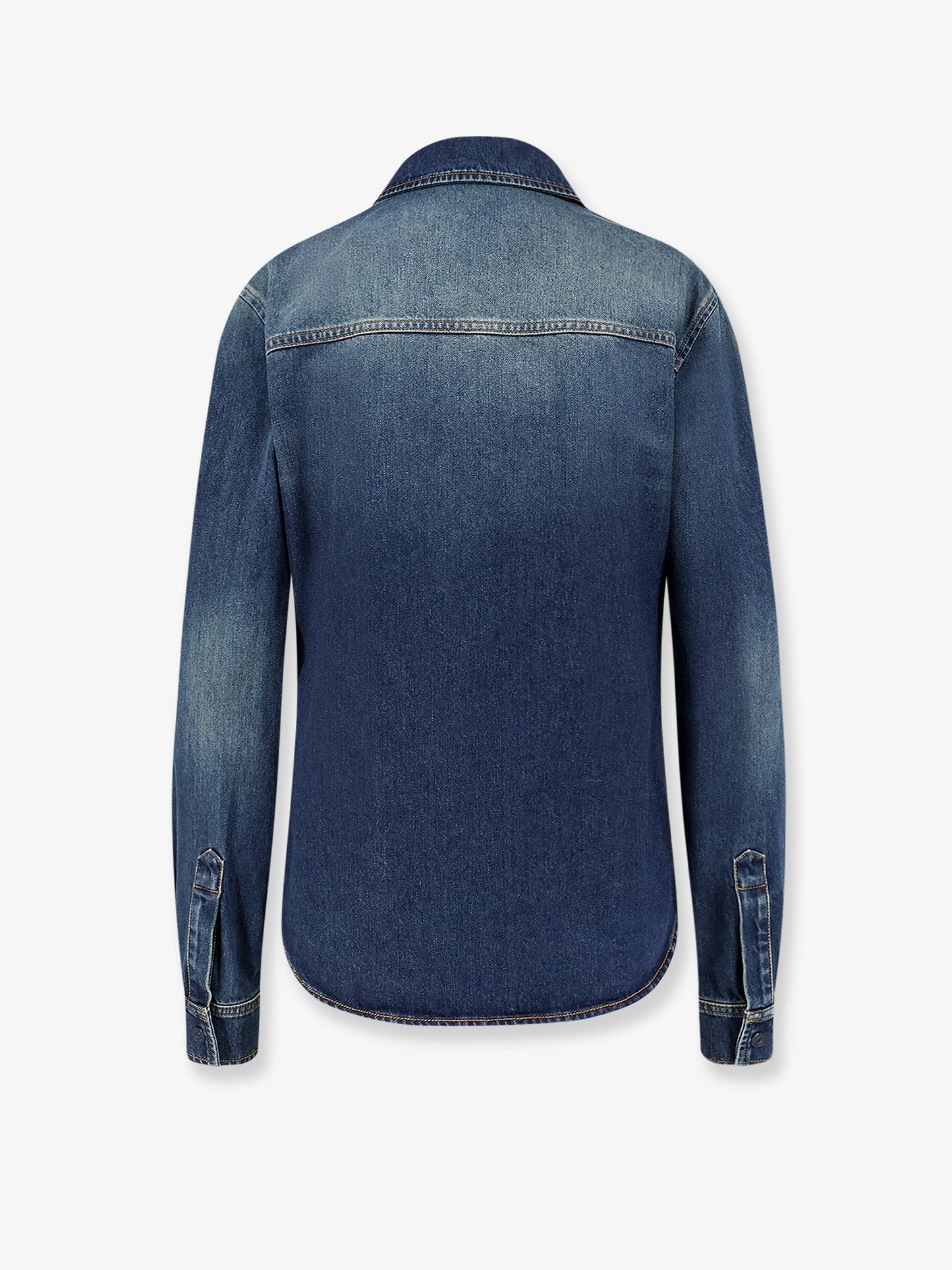 Gucci Women Denim Shirt With Embroidery GUCCI