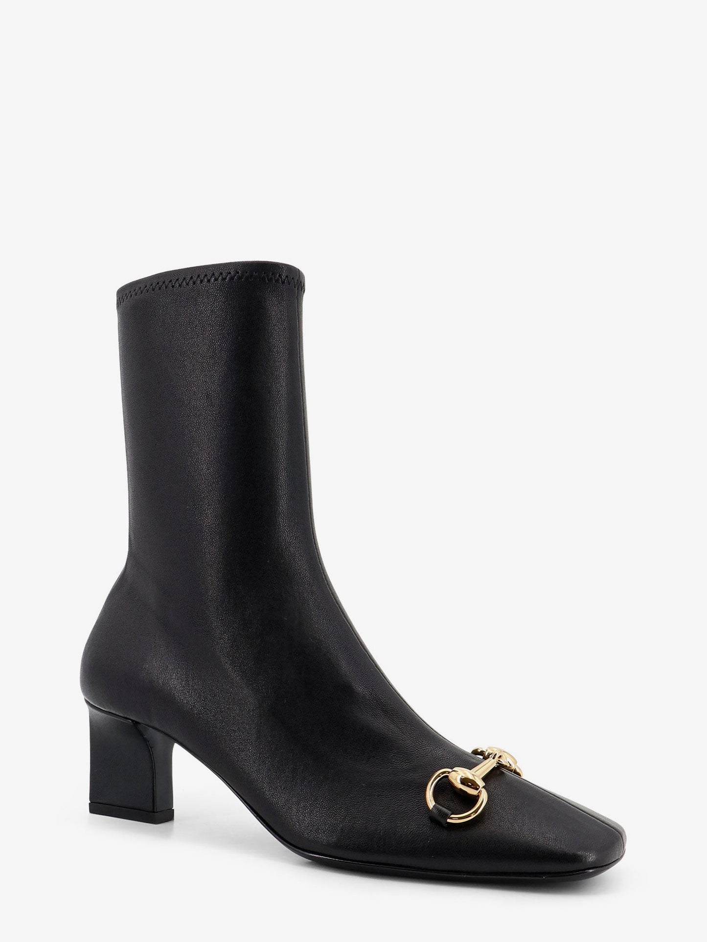 Gucci Women Women's Signora Leather Boots With Horsebit On The Front GUCCI