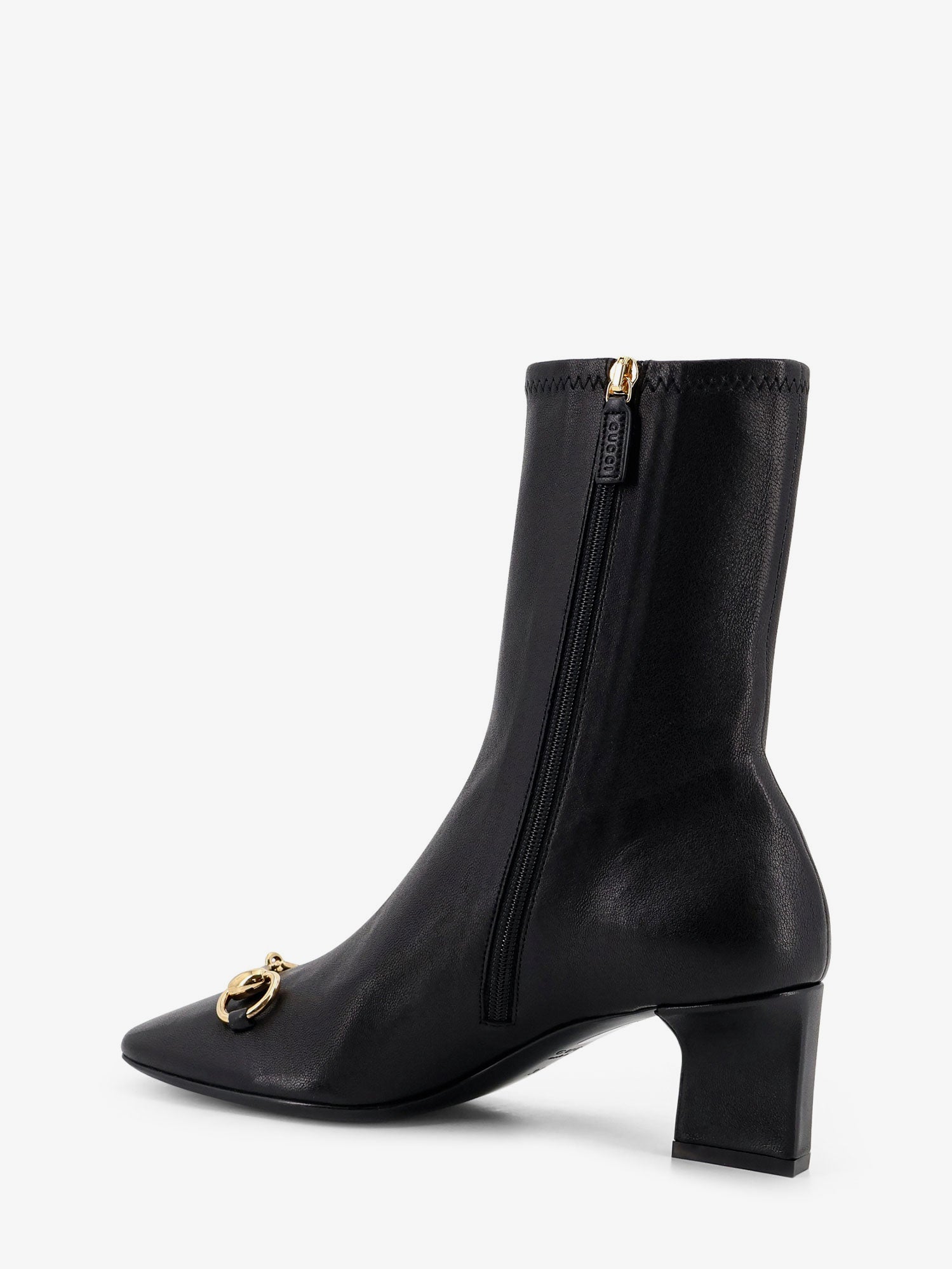 Gucci Women Women's Signora Leather Boots With Horsebit On The Front GUCCI