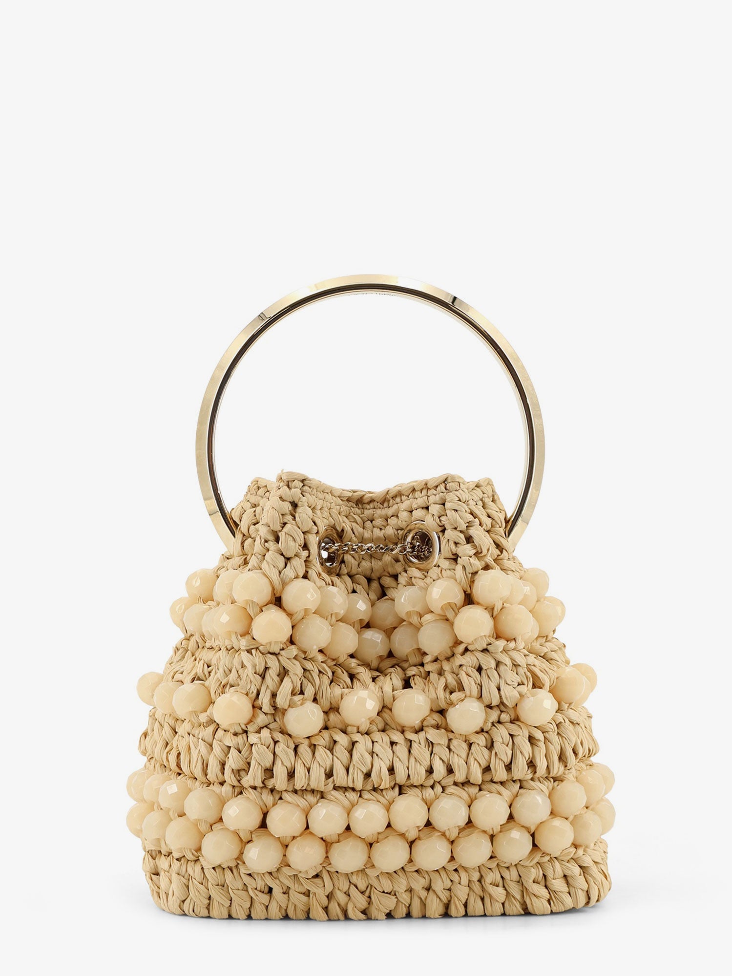 Jimmy Choo Women Bon Bon Raffia Bucket Bag JIMMY CHOO