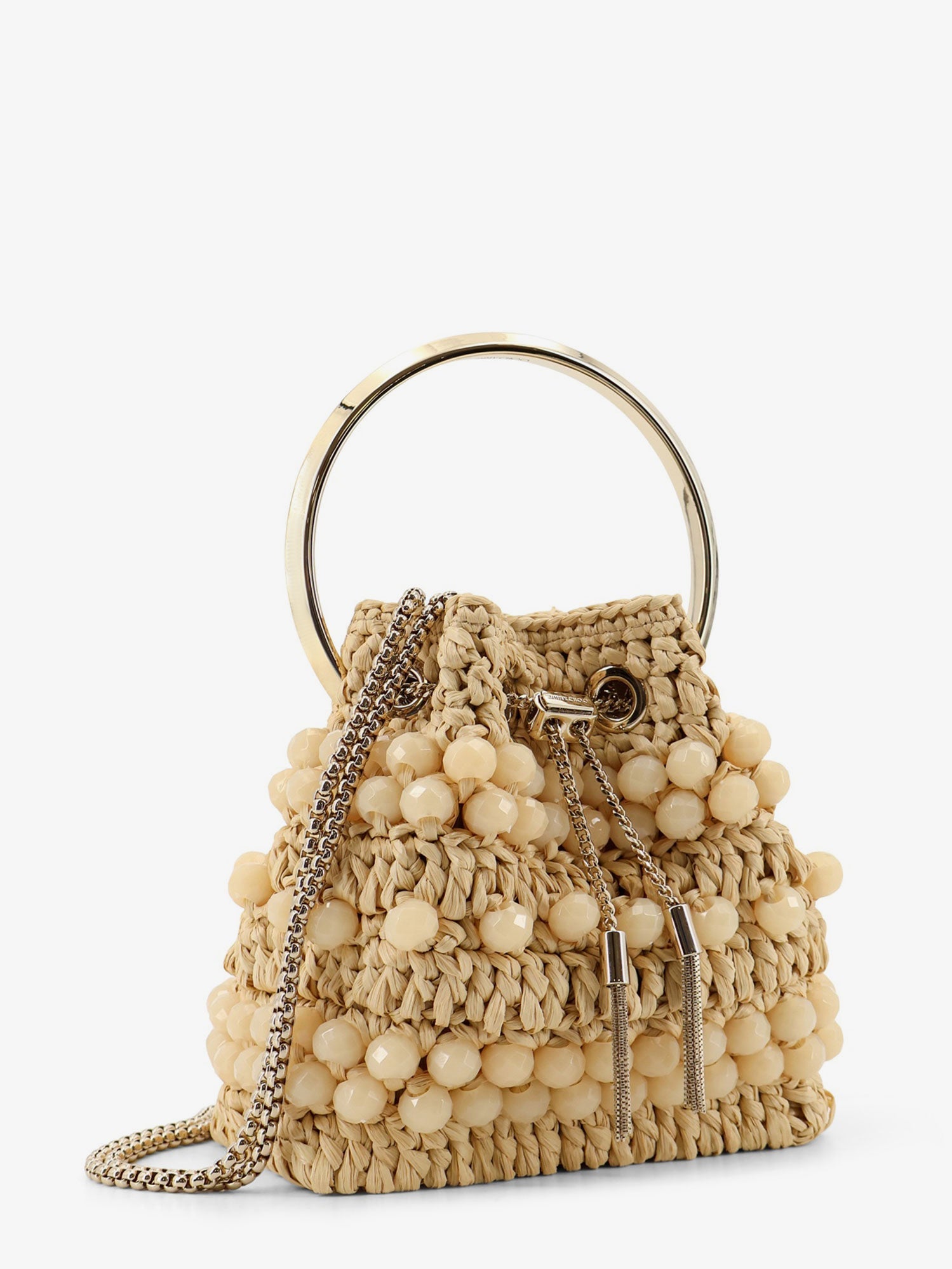 Jimmy Choo Women Bon Bon Raffia Bucket Bag JIMMY CHOO