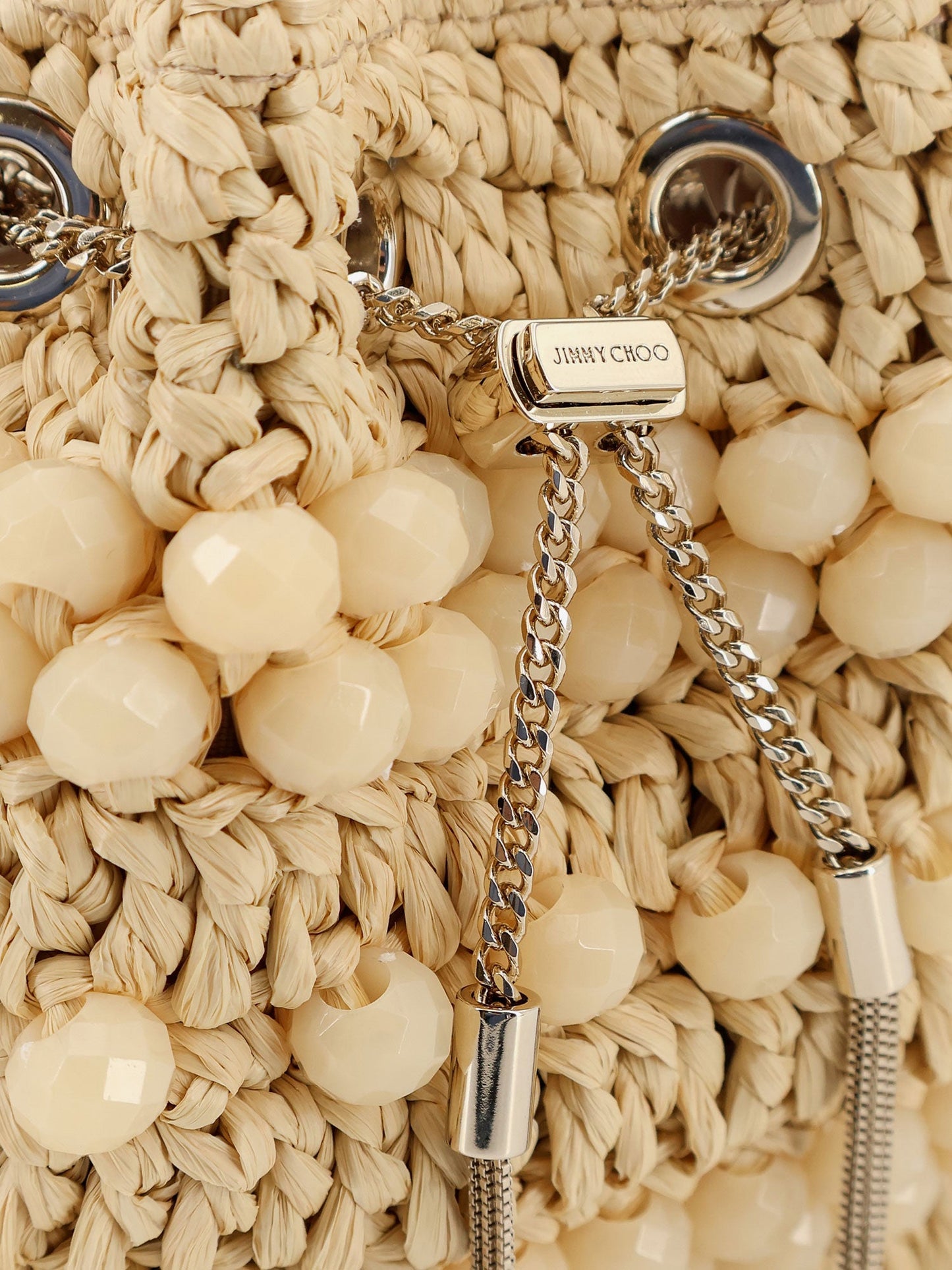 Jimmy Choo Women Bon Bon Raffia Bucket Bag JIMMY CHOO