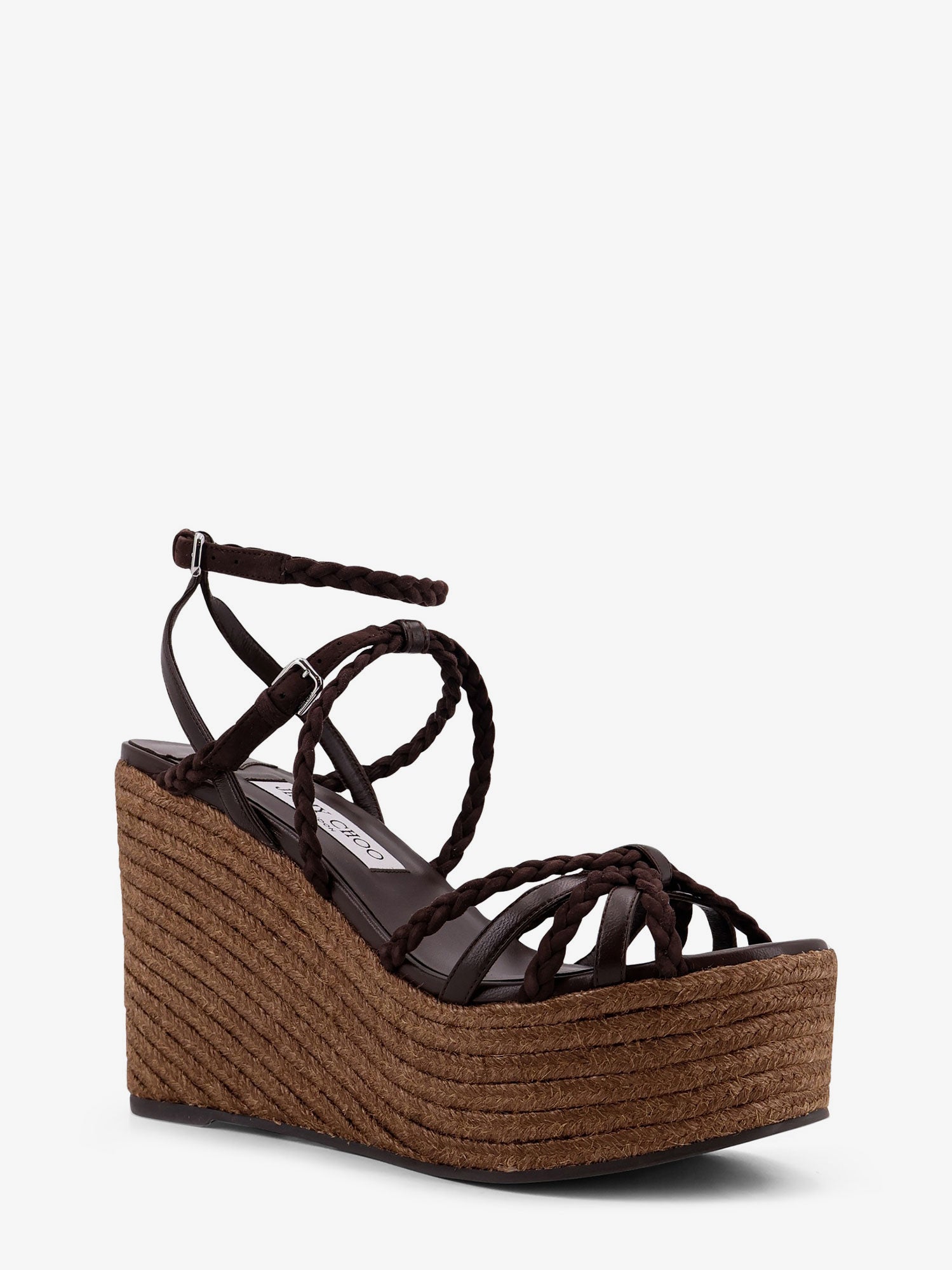 Jimmy Choo Women Nyra Leather And Raffia Sandals JIMMY CHOO