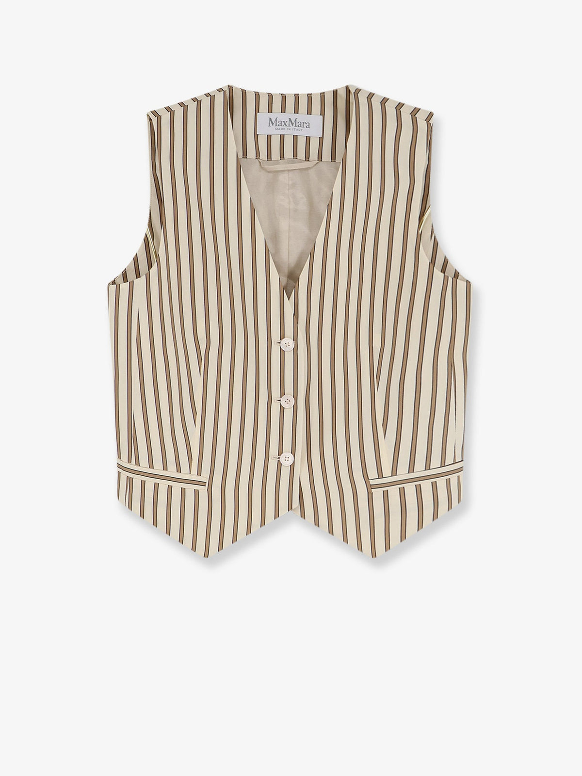 Max Mara Women Mxmfauno Striped Cotton And Silk Vest MAX MARA