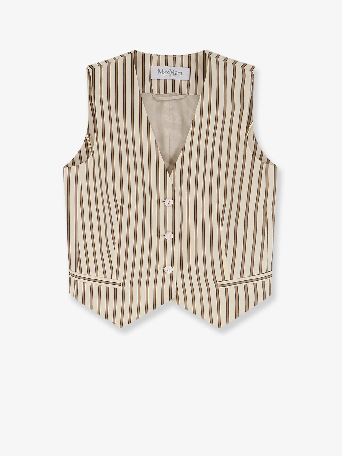 Max Mara Women Mxmfauno Striped Cotton And Silk Vest MAX MARA