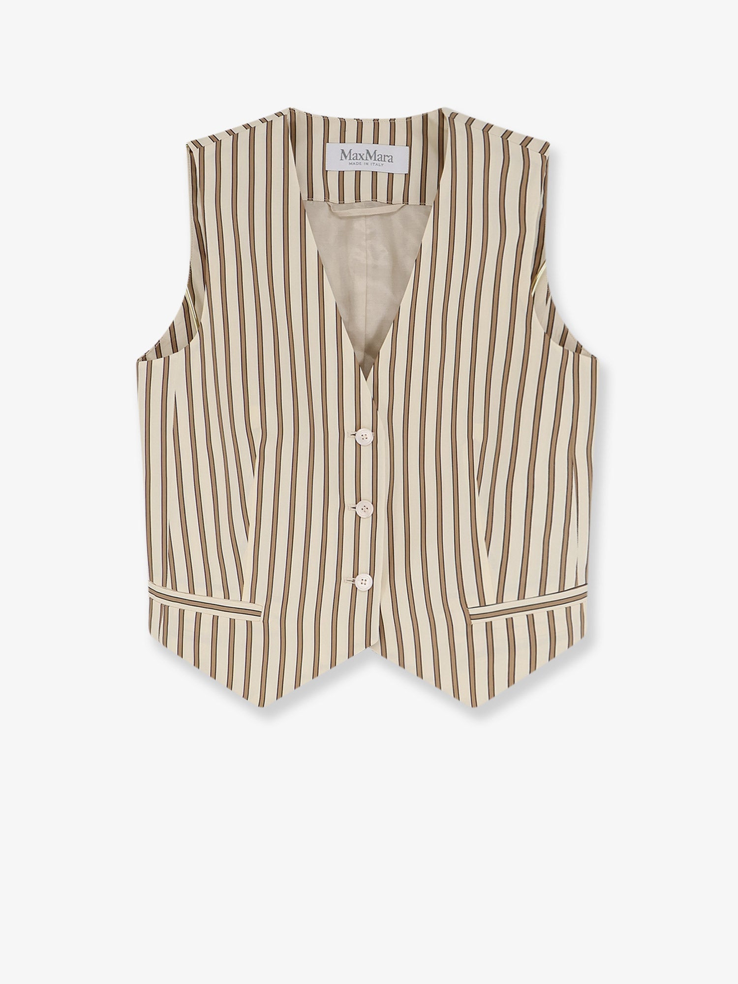 Max Mara Women Mxmfauno Striped Cotton And Silk Vest MAX MARA