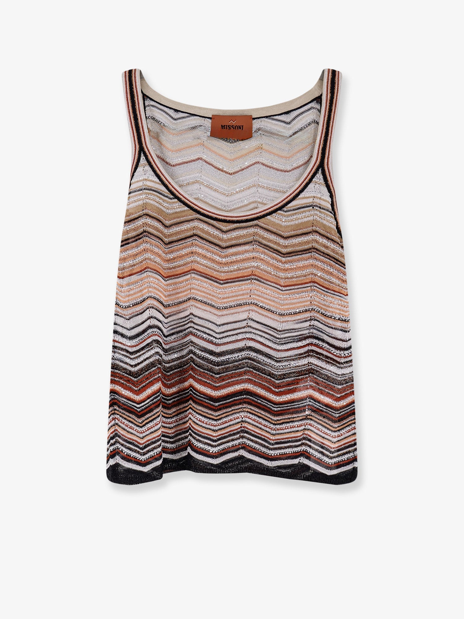 Missoni Women Viscose Tank Top With Laminated Chevron Pattern MISSONI