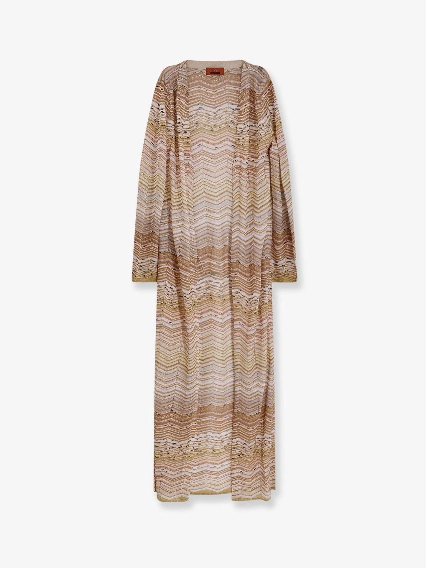 Missoni Women Long Chevron Motif Cardigan With All-Over Sequins MISSONI
