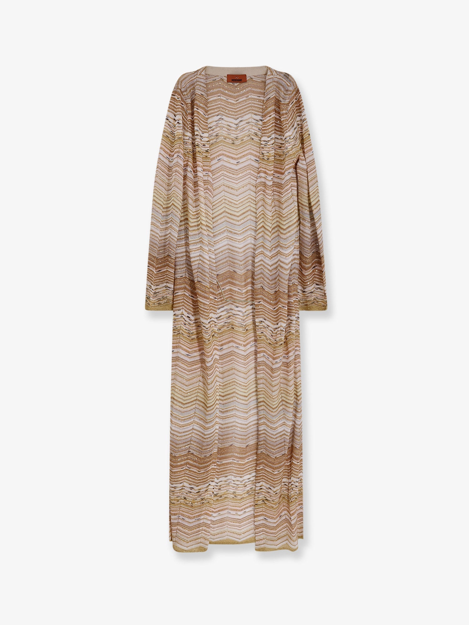 Missoni Women Long Chevron Motif Cardigan With All-Over Sequins MISSONI