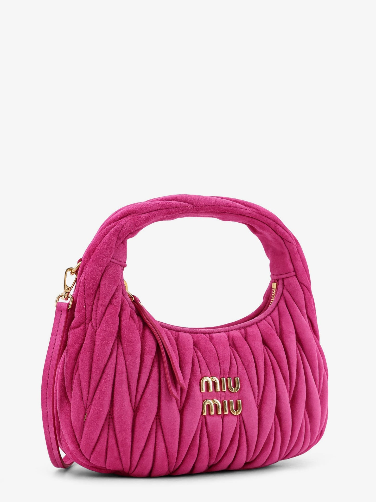 Miu Miu Women Wander Matelasse Suede Shoulder Bag MIU MIU