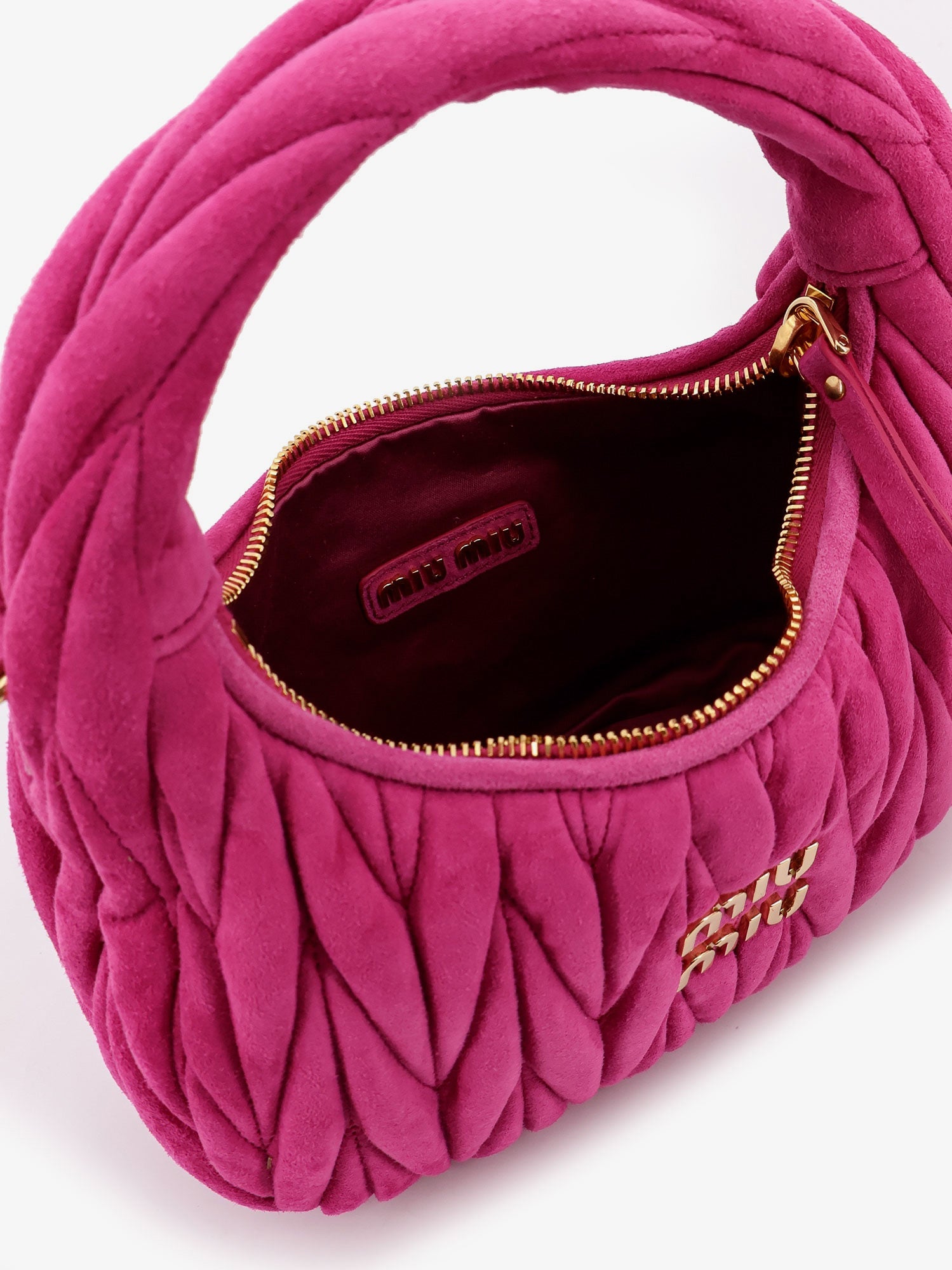 Miu Miu Women Wander Matelasse Suede Shoulder Bag MIU MIU