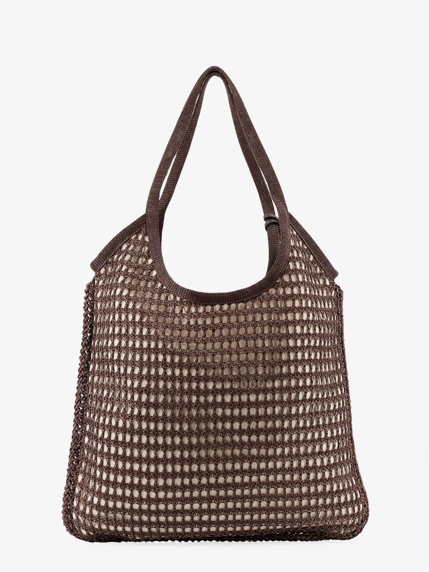 Miu Miu Women Crochet Mesh Shopping Bag With Tone-On-Tone Logo On The Front MIU MIU