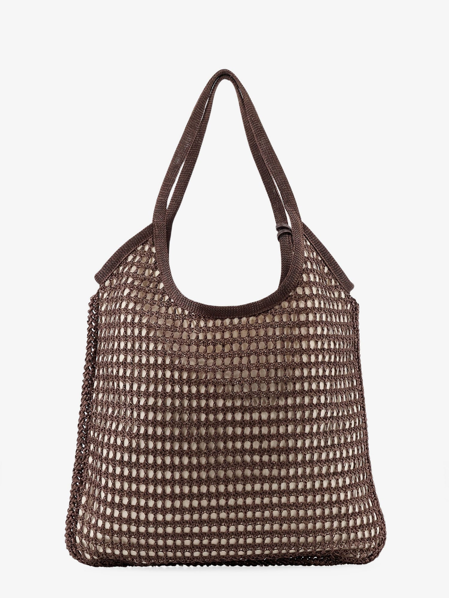 Miu Miu Women Crochet Mesh Shopping Bag With Tone-On-Tone Logo On The Front MIU MIU