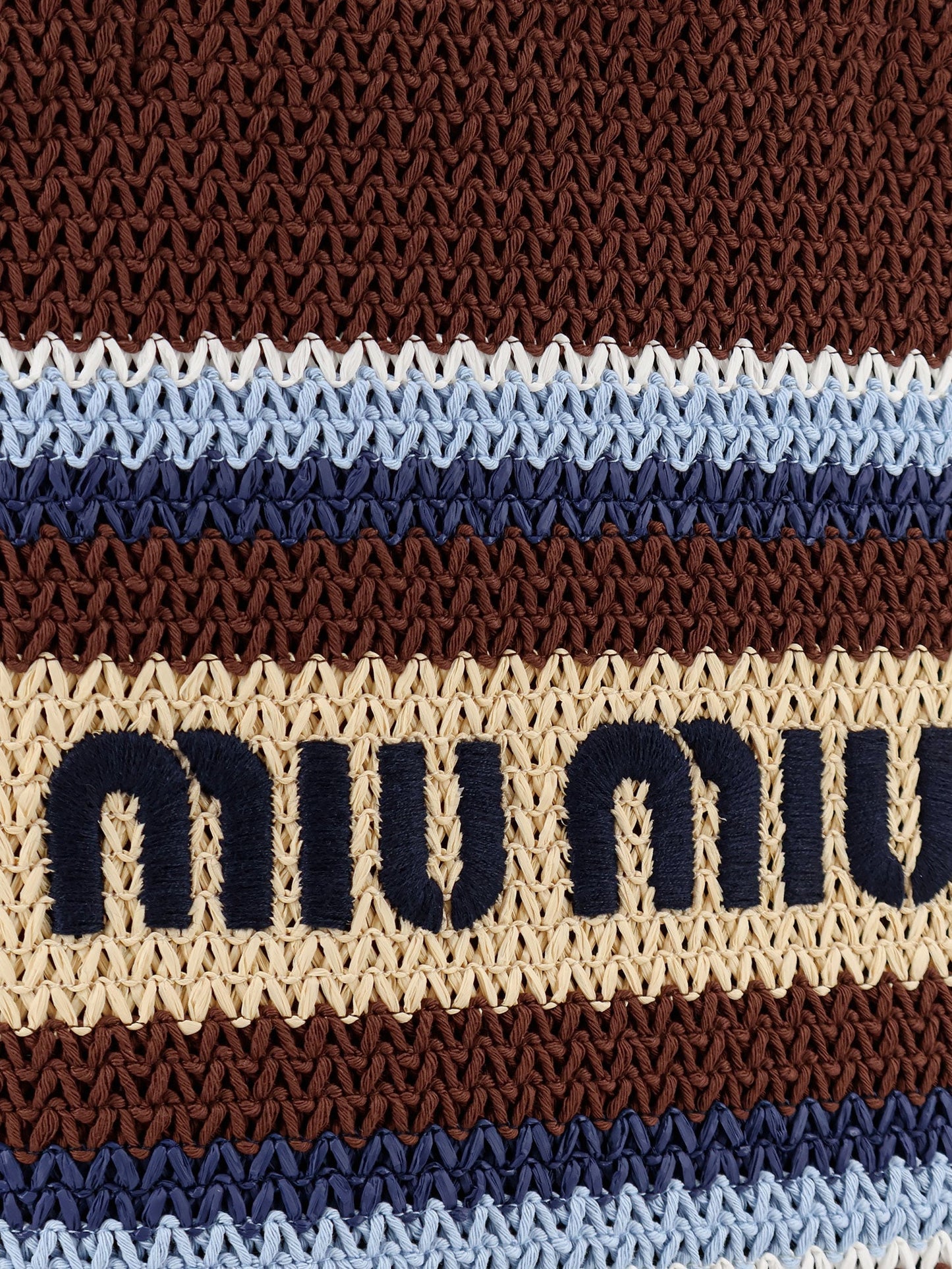 Miu Miu Women Knitted Shopping Bag With Embroidered Logo On The Front MIU MIU