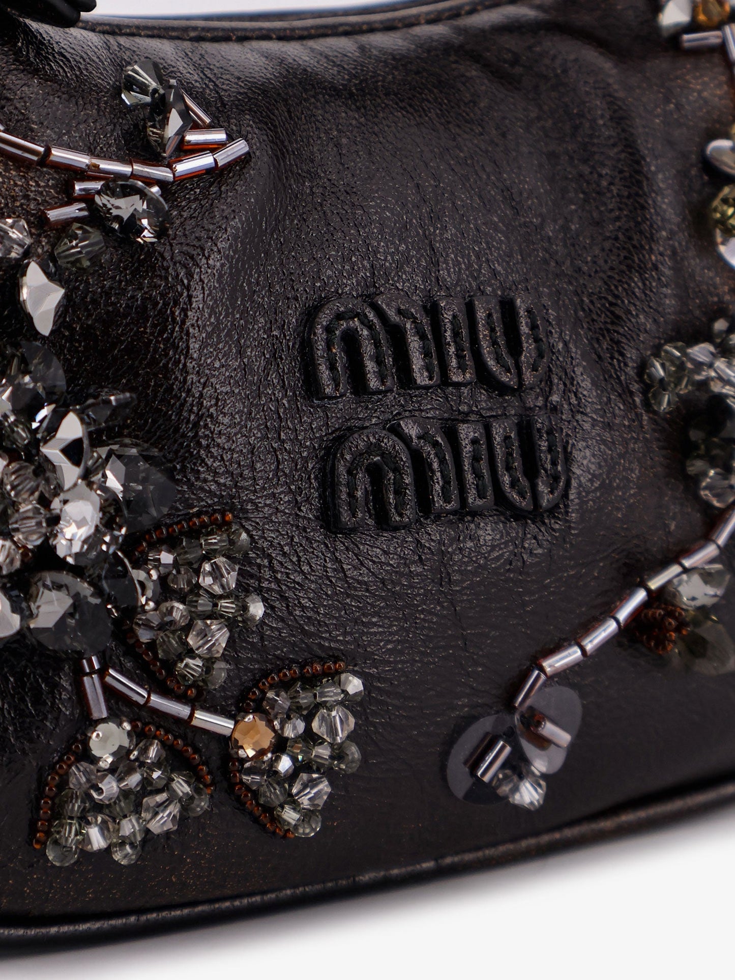 Miu Miu Women Wander Leather Mini Crossbody Bag With Embroidery MIU MIU