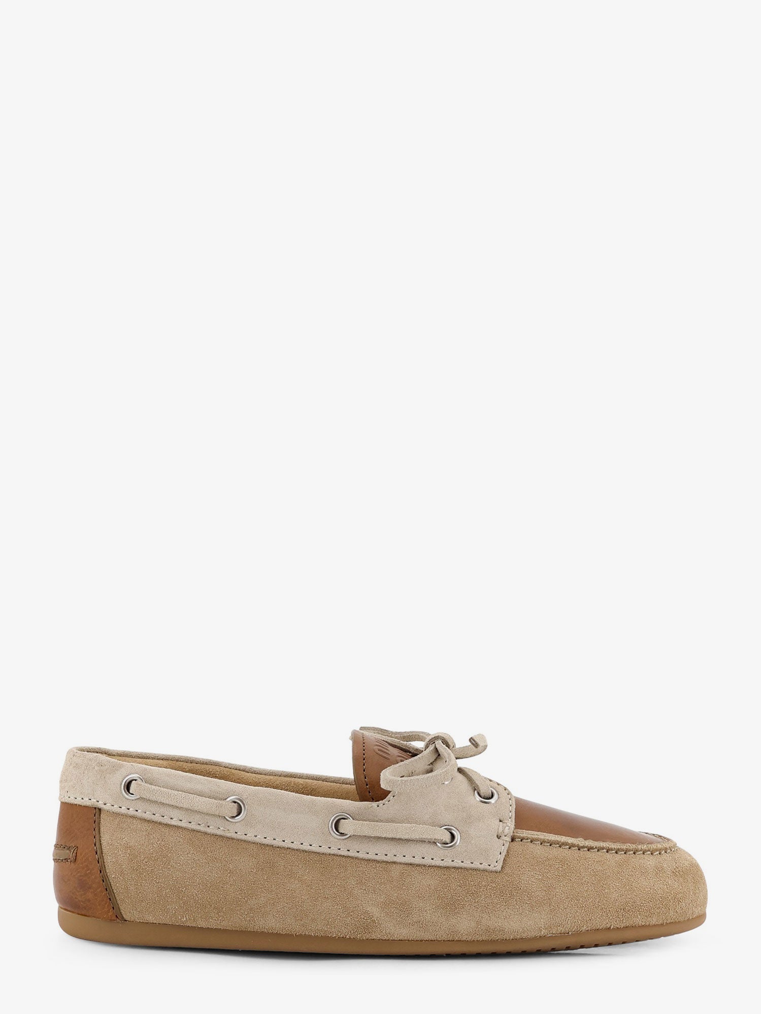Miu Miu Women Suede Loafer With Leather Inserts MIU MIU