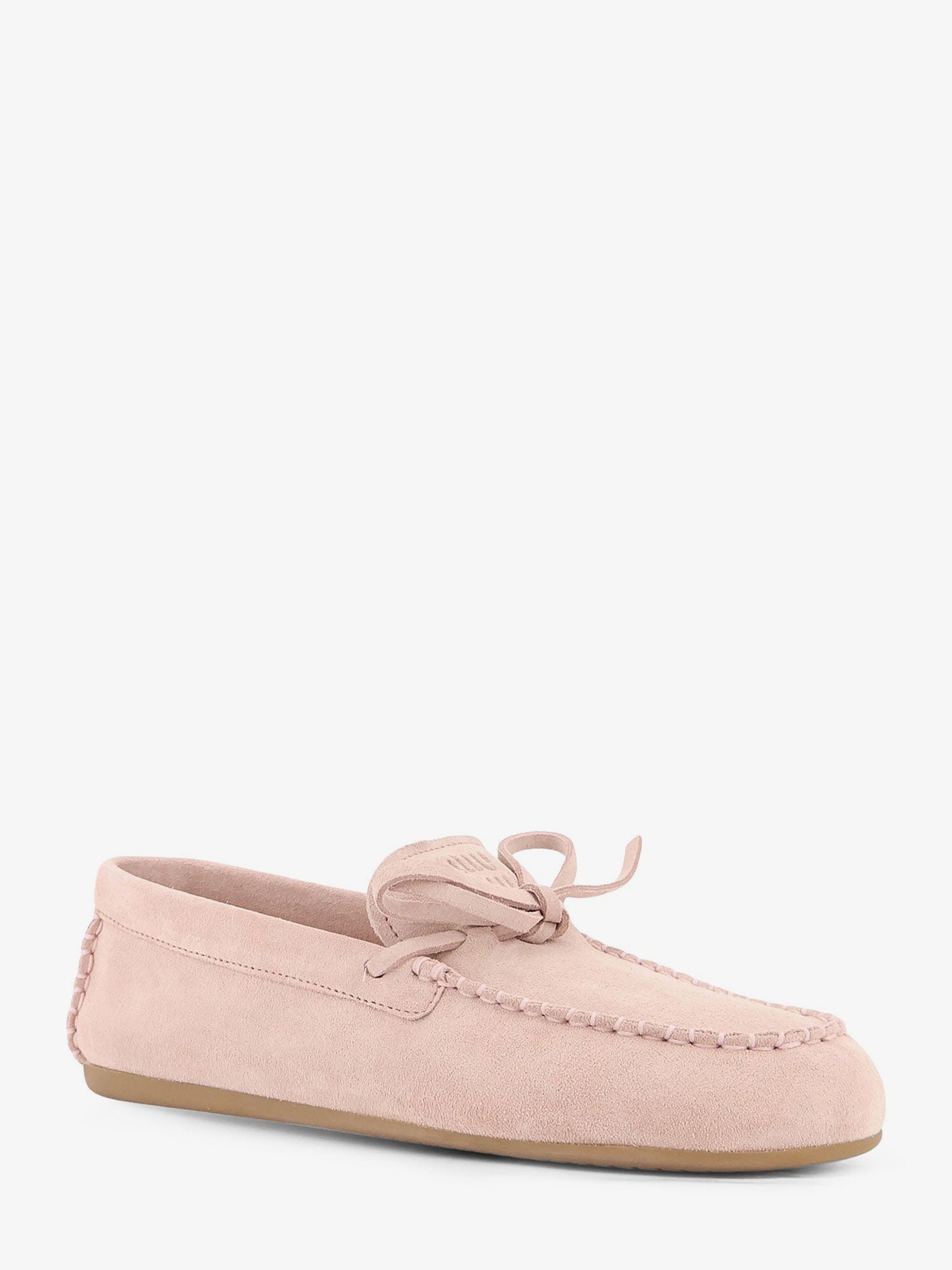 Miu Miu Women Suede Loafer With Frontal Logo MIU MIU