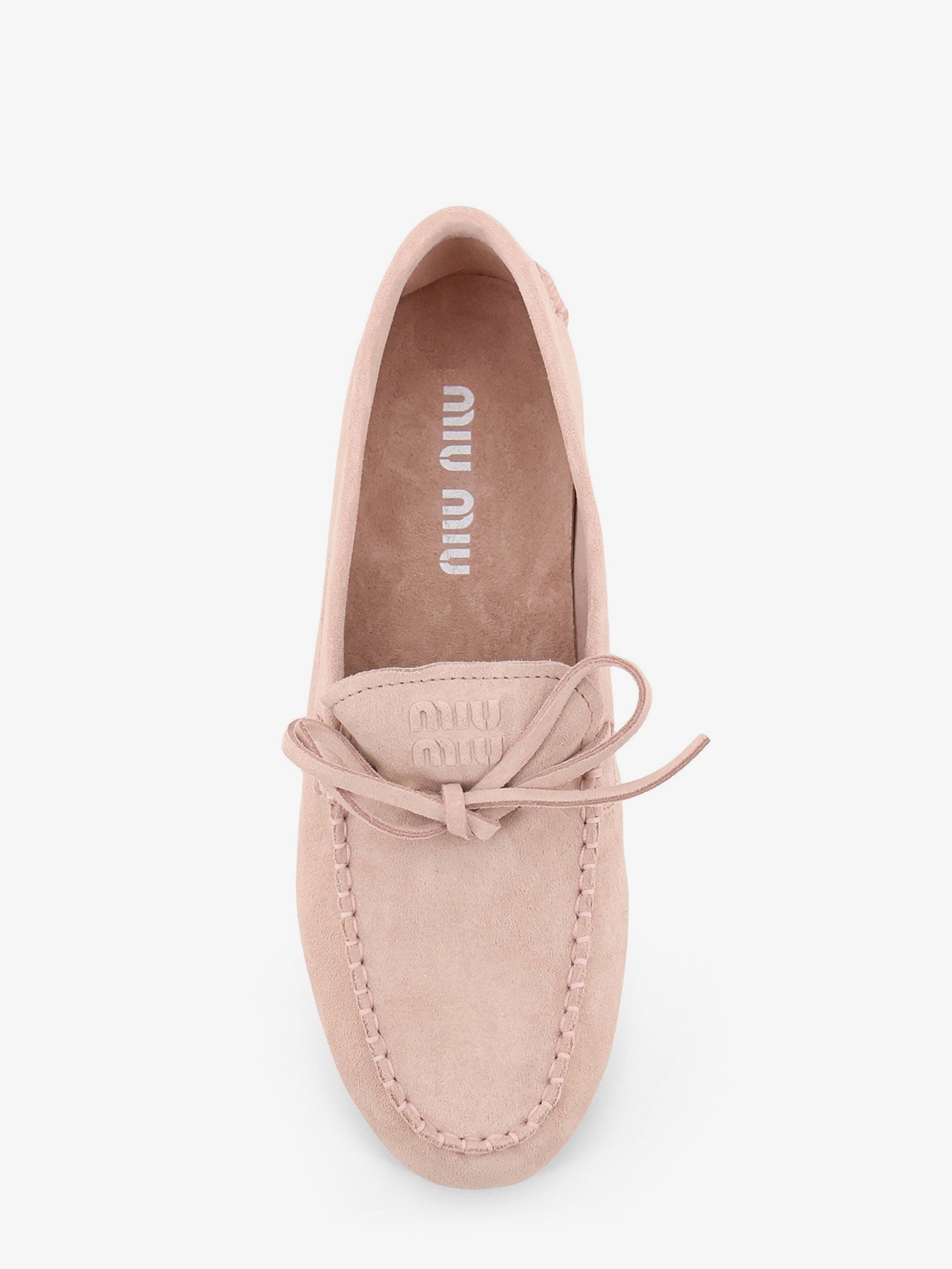 Miu Miu Women Suede Loafer With Frontal Logo MIU MIU