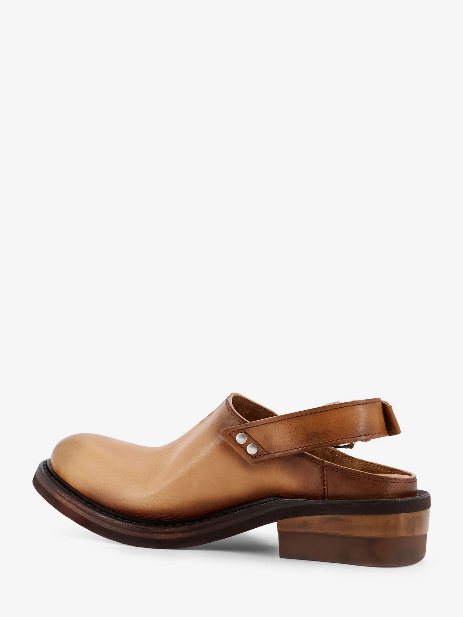 Miu Miu Women Foule Leather Sabot Sandals MIU MIU