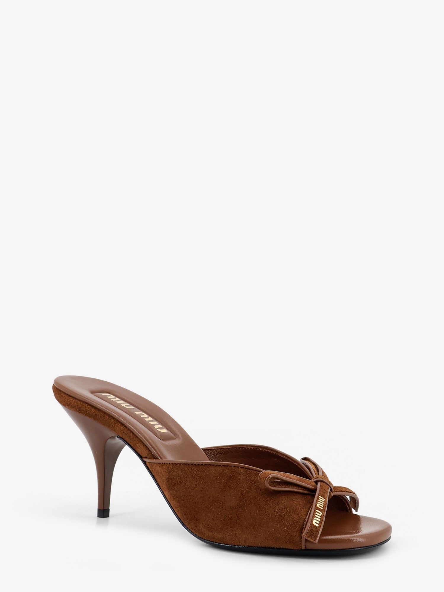 Miu Miu Women Suede Sandals With Bow Detail On The Front MIU MIU