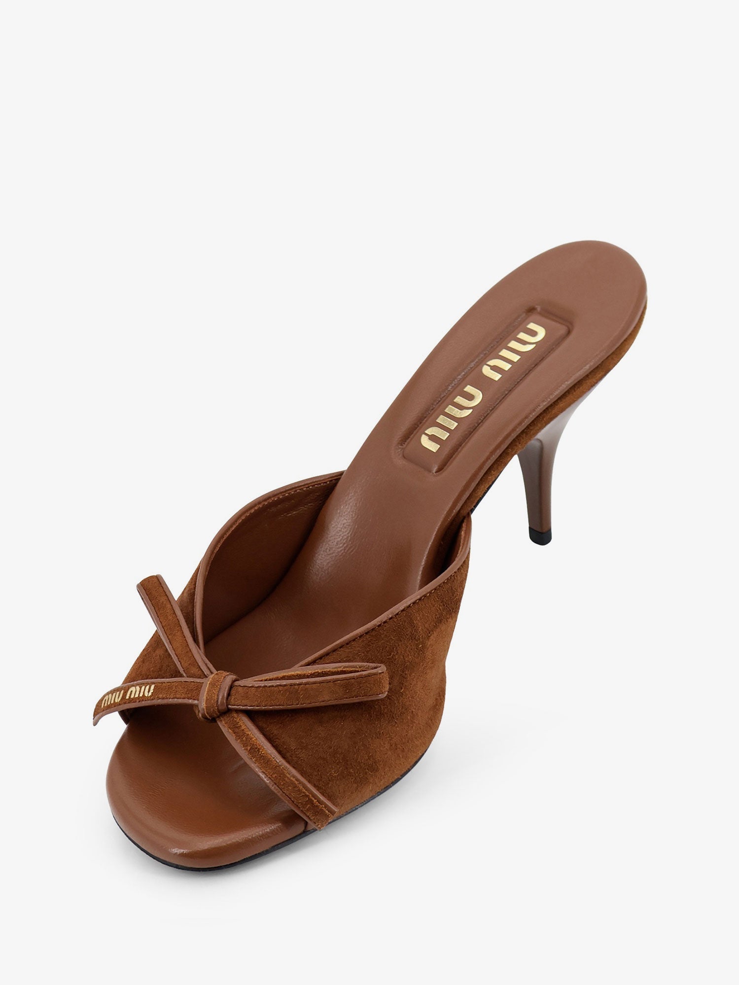 Miu Miu Women Suede Sandals With Bow Detail On The Front MIU MIU