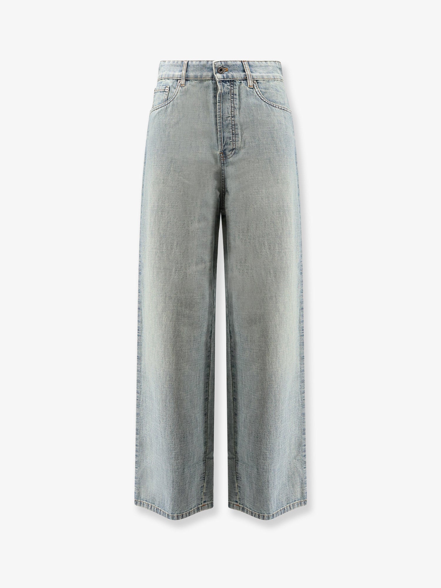 Miu Miu Women Cotton Jeans With Logo Lettering Embroidery MIU MIU