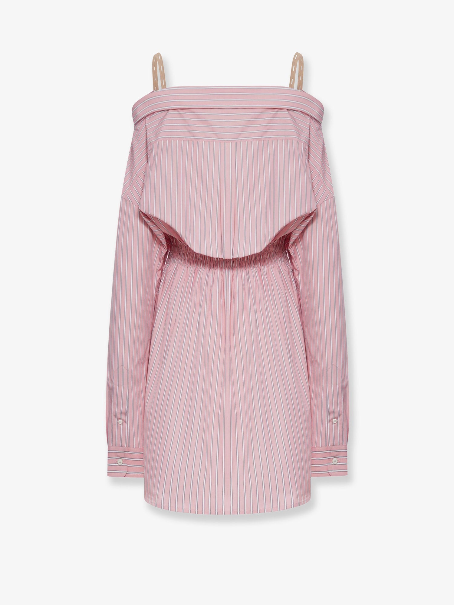 Miu Miu Women Striped Cotton Shirt Dress MIU MIU