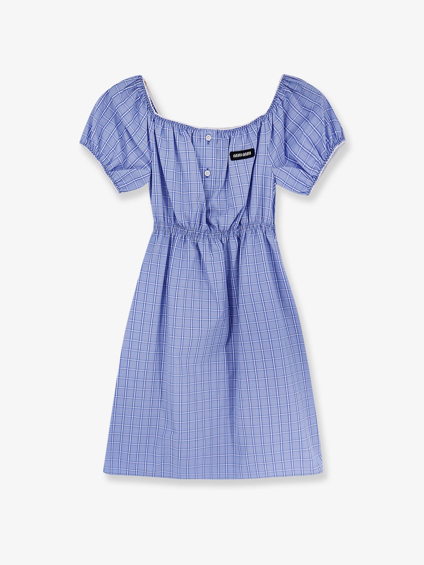 Miu Miu Women Madras Cotton Mini Dress MIU MIU