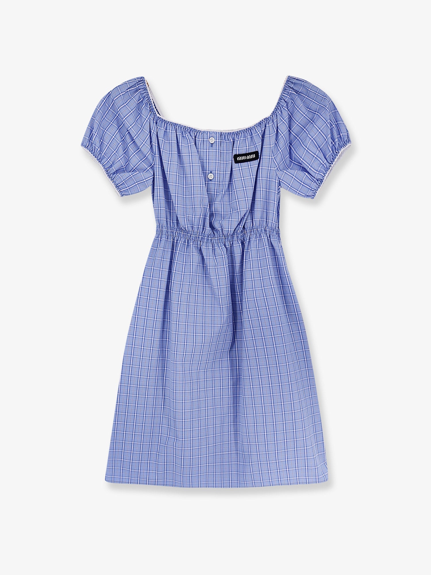 Miu Miu Women Madras Cotton Mini Dress MIU MIU