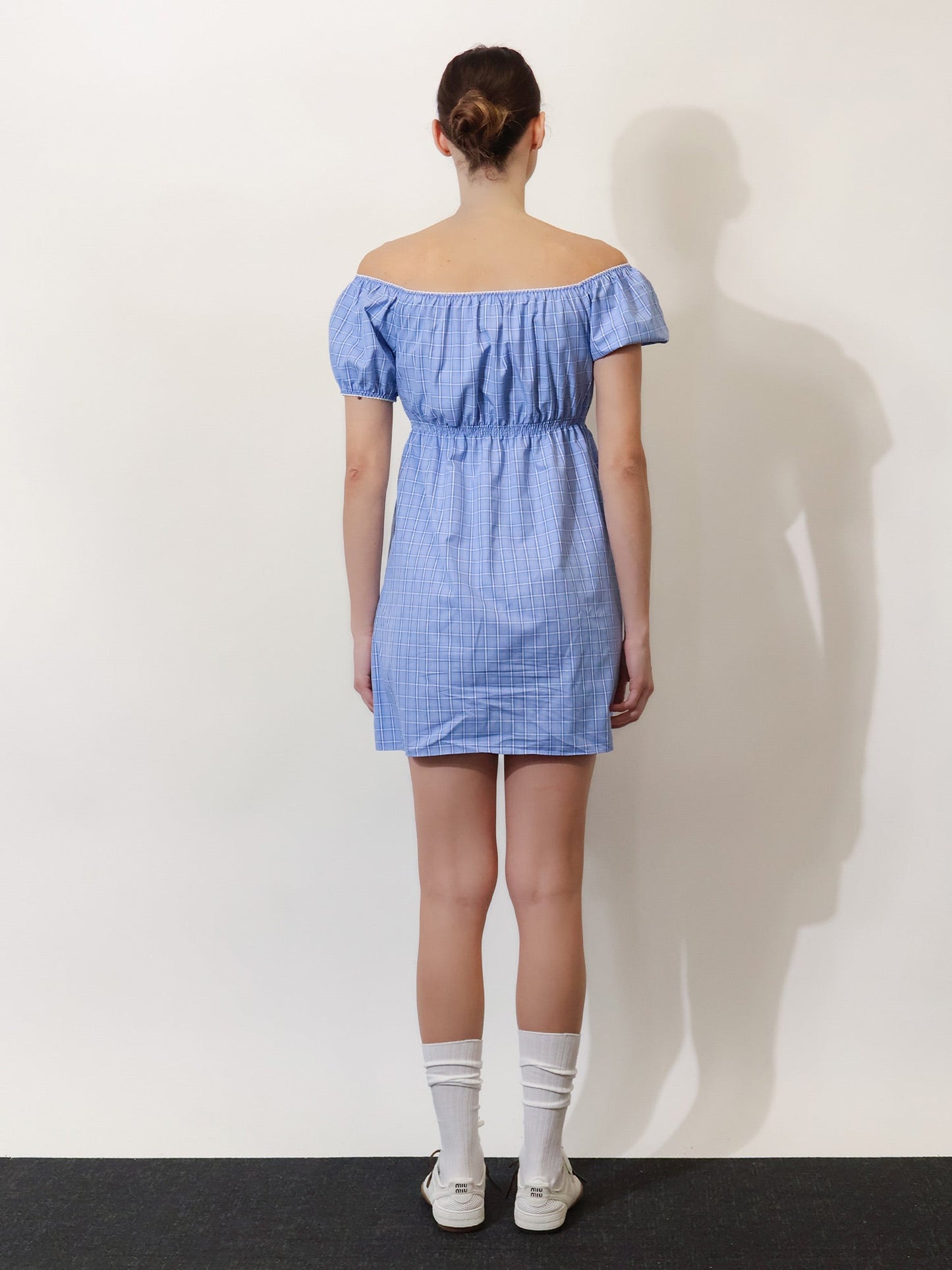 Miu Miu Women Madras Cotton Mini Dress MIU MIU