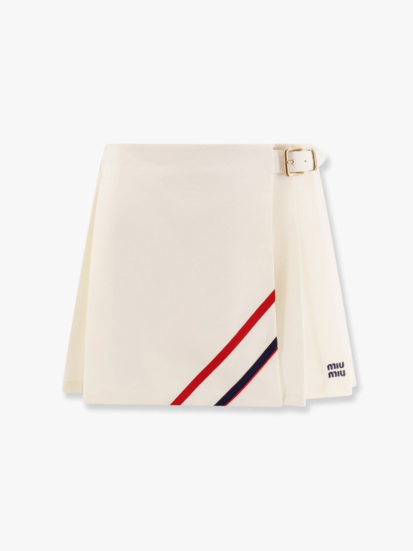 Miu Miu Women Plisse Wool And Mohair Skirt MIU MIU