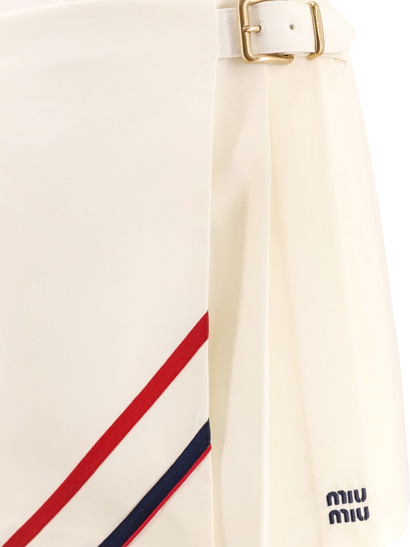 Miu Miu Women Plisse Wool And Mohair Skirt MIU MIU