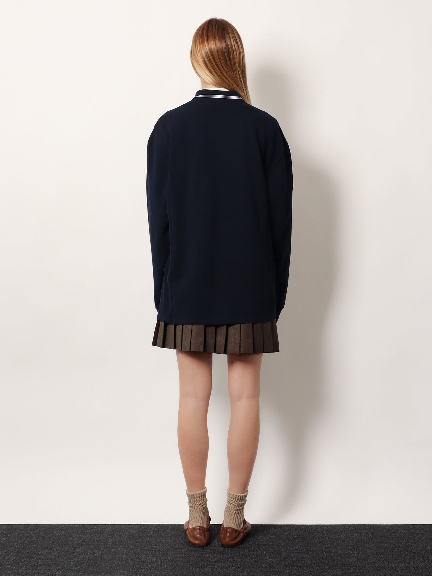 Miu Miu Women Cotton Polo Shirt With Asymmetric Metal Zip Detail MIU MIU